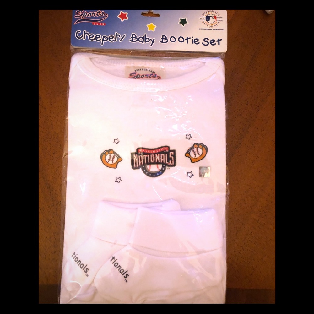 Washington Nationals onesie and bootie set